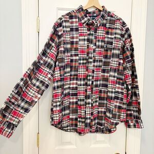 Ralph Lauren Madras Plaid Button Front Shirt Size XL
